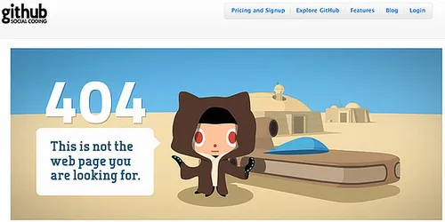 GitHub 404 Star Wars Octocat